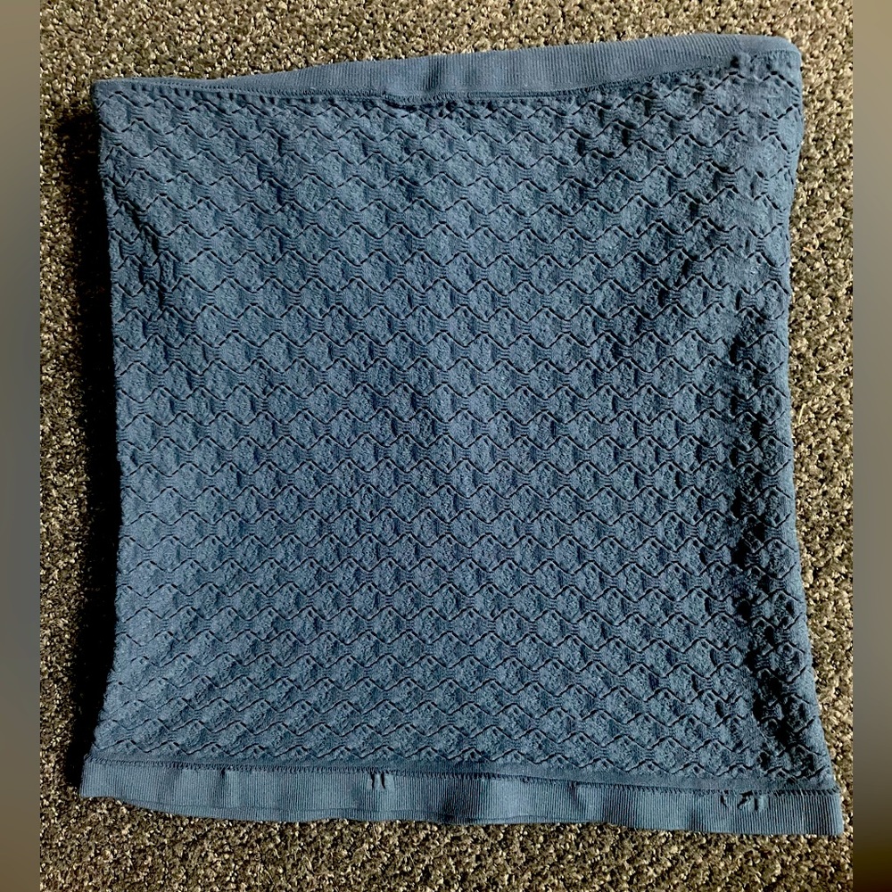 Free People Blue Textured Tube Top